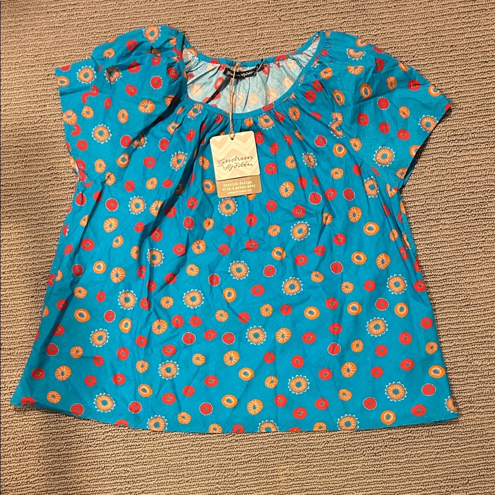 Whimsical Dot Peasant Top